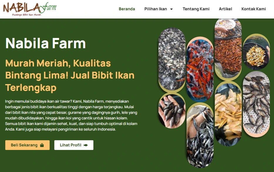 Home website Farm Nabila. Sumber: farmnabila.com