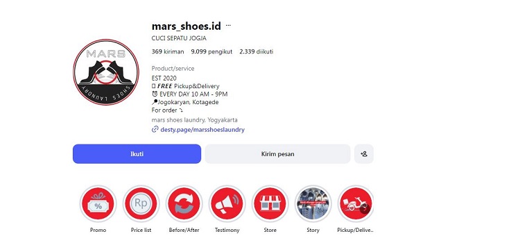 Mars Shoes Laundry, Sumber: instagram @mars_shoes.id