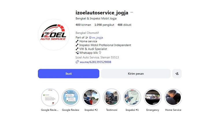 Izoel Auto Service, Sumber: instagram @izoelautoservice_jogja